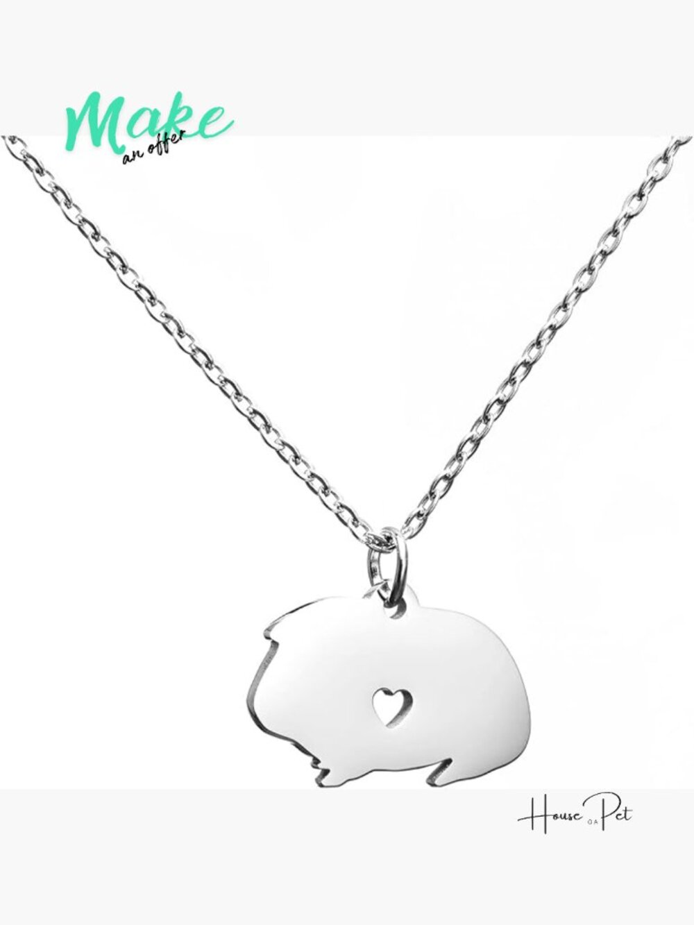 316L Stainless Steel Animal Pendant Necklace Pet Memorial Charm Gift